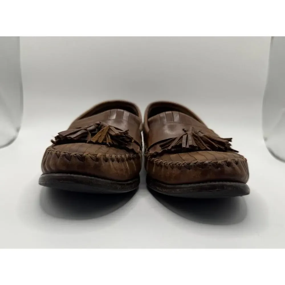 Cole Haan women’s Brown Leather Tasseled Loafer Dress Shoes Size 7.5 Flats